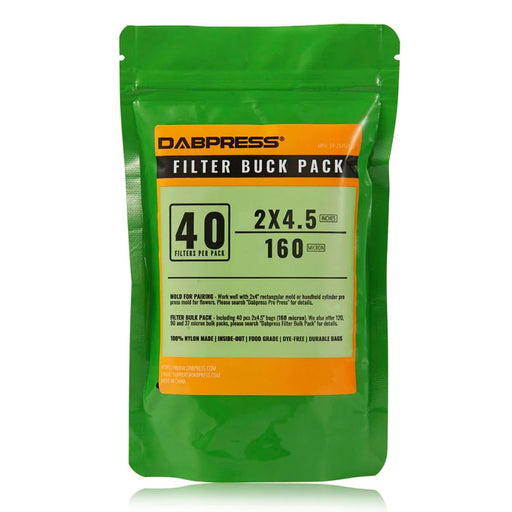 Dabpress Rosin Filter Bags 2" x 4.5" (160 Micron) Bulk Pack