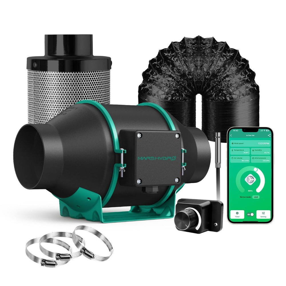 Mars Hydro iFresh 4" Inline Duct Fan Kit with Speed Controller