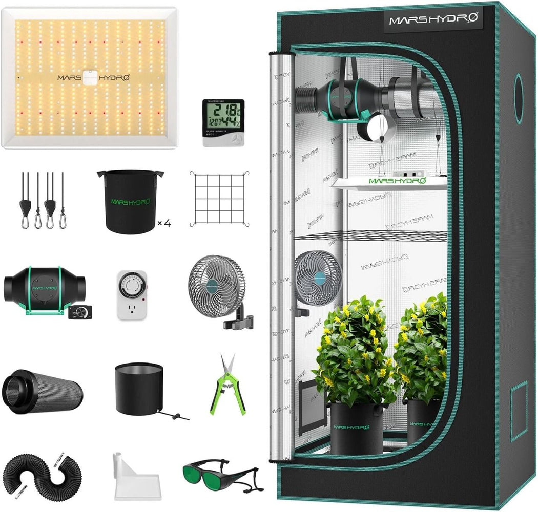 Mars Hydro 2.7' x 2.7' Grow Tent Kit with TS 1000 LED Grow Light