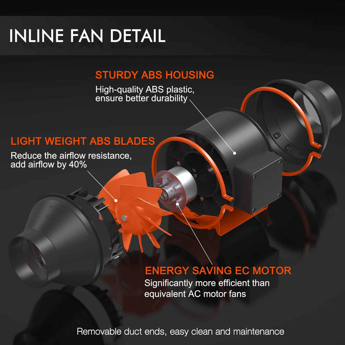 Spider Farmer 4" Inline Duct Fan with Smart Controller