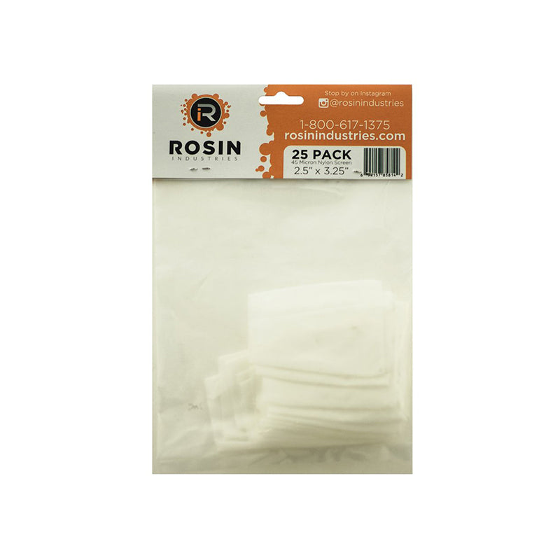 Rosin Industries 2.5" x 3.25" 45 Micron Extraction Bags (25 Pack)