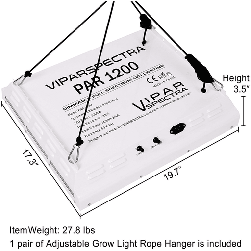 Viparspectra PAR1200 Dimmable LED Grow Light - Right Bud