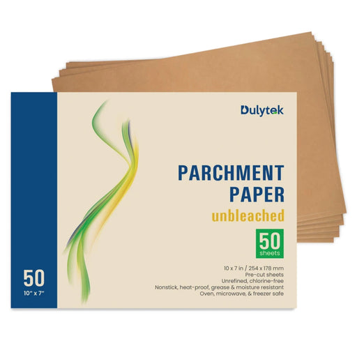 Dulytek 50-sheet Unbleached Rosin Press Parchment Paper, Pre-cut 10" X 7"