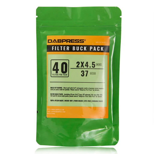 Dabpress Rosin Filter Bags 2" x 4.5" (37 Micron) Bulk Pack
