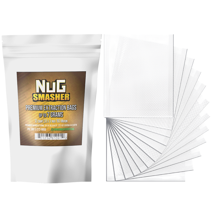 NugSmasher 7 Gram Premium Extraction Rosin Bags - Pack of 12 (37u, 90u, 120u, 160u)