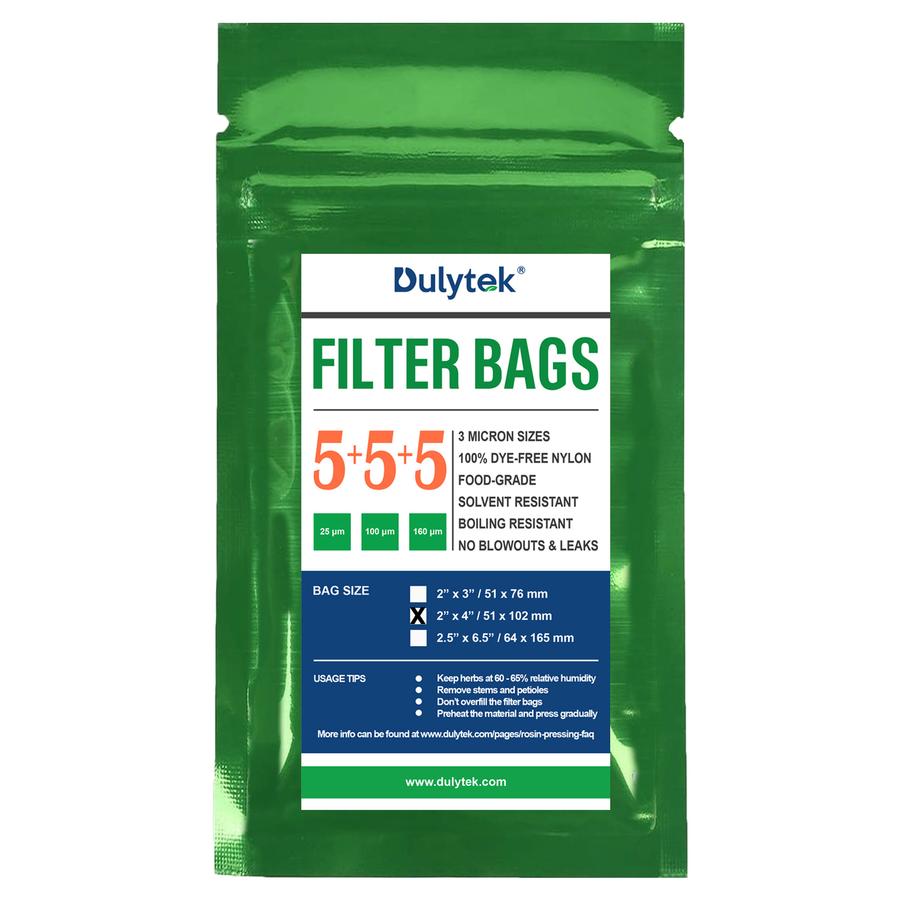 Dulytek 2" x 4" Rosin Filter Bags - Mixed Micron Set (15 pack)