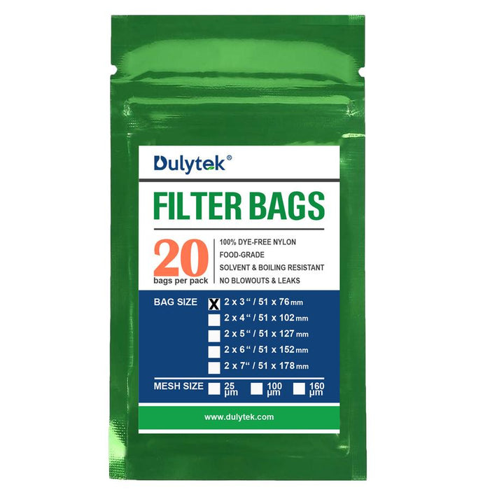 Dulytek 2" x 3" Rosin Filter Bags - Various Micron Sizes Available (20 pack)