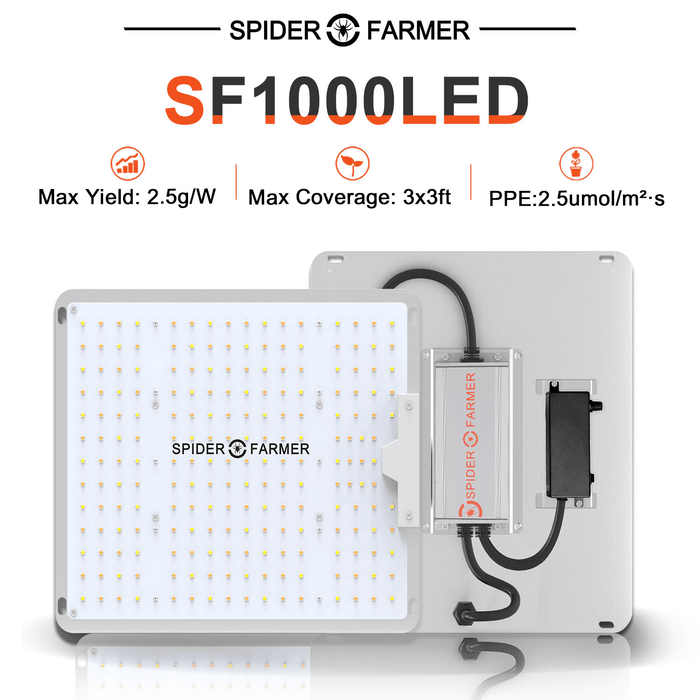 Spider Farmer SF1000 100W LED Grow Light Full Spectrum Dimmable