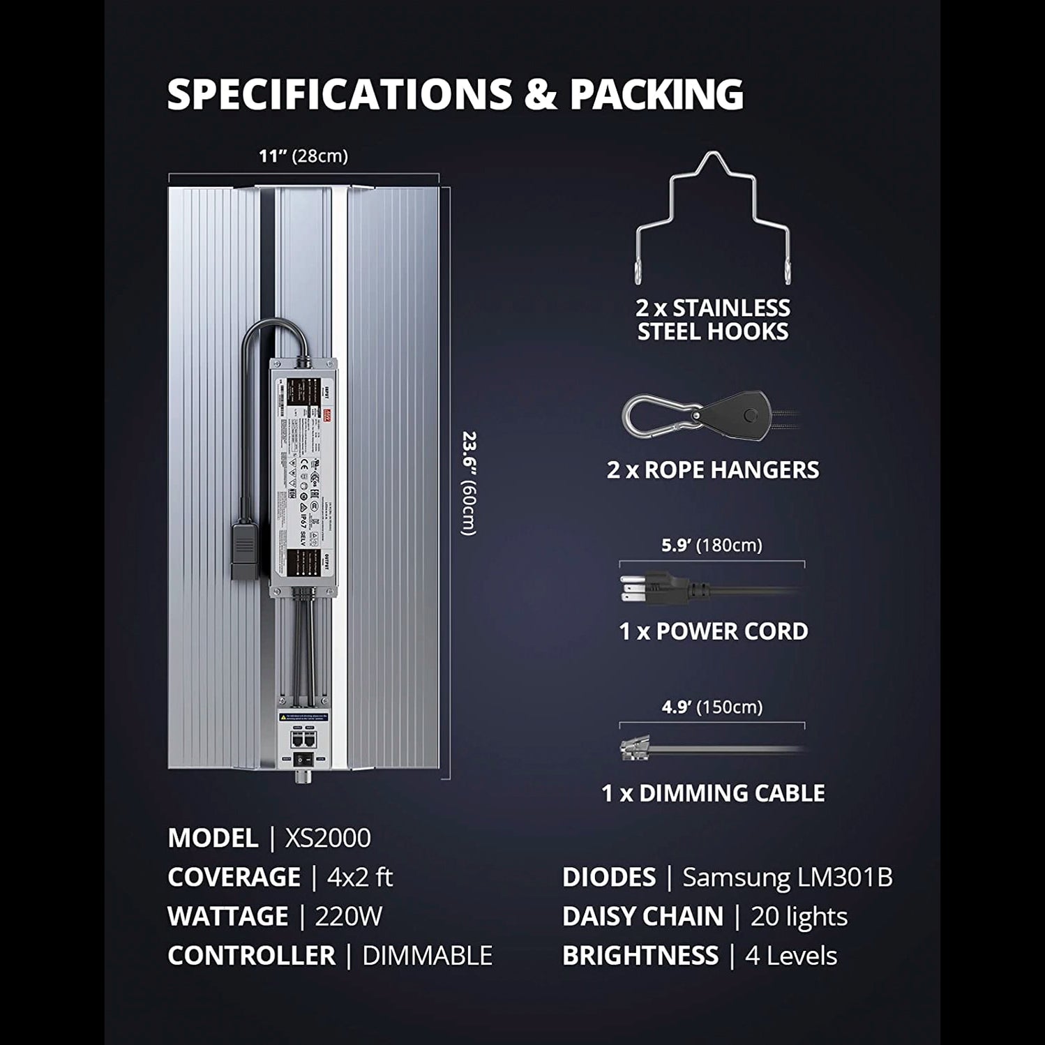 Viparspectra XS2000 LED Grow Light - Upgraded for 2023 | Rightbud