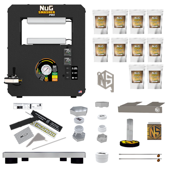 NugSmasher Pro 20 Ton Rosin Press Starter Kit Plus
